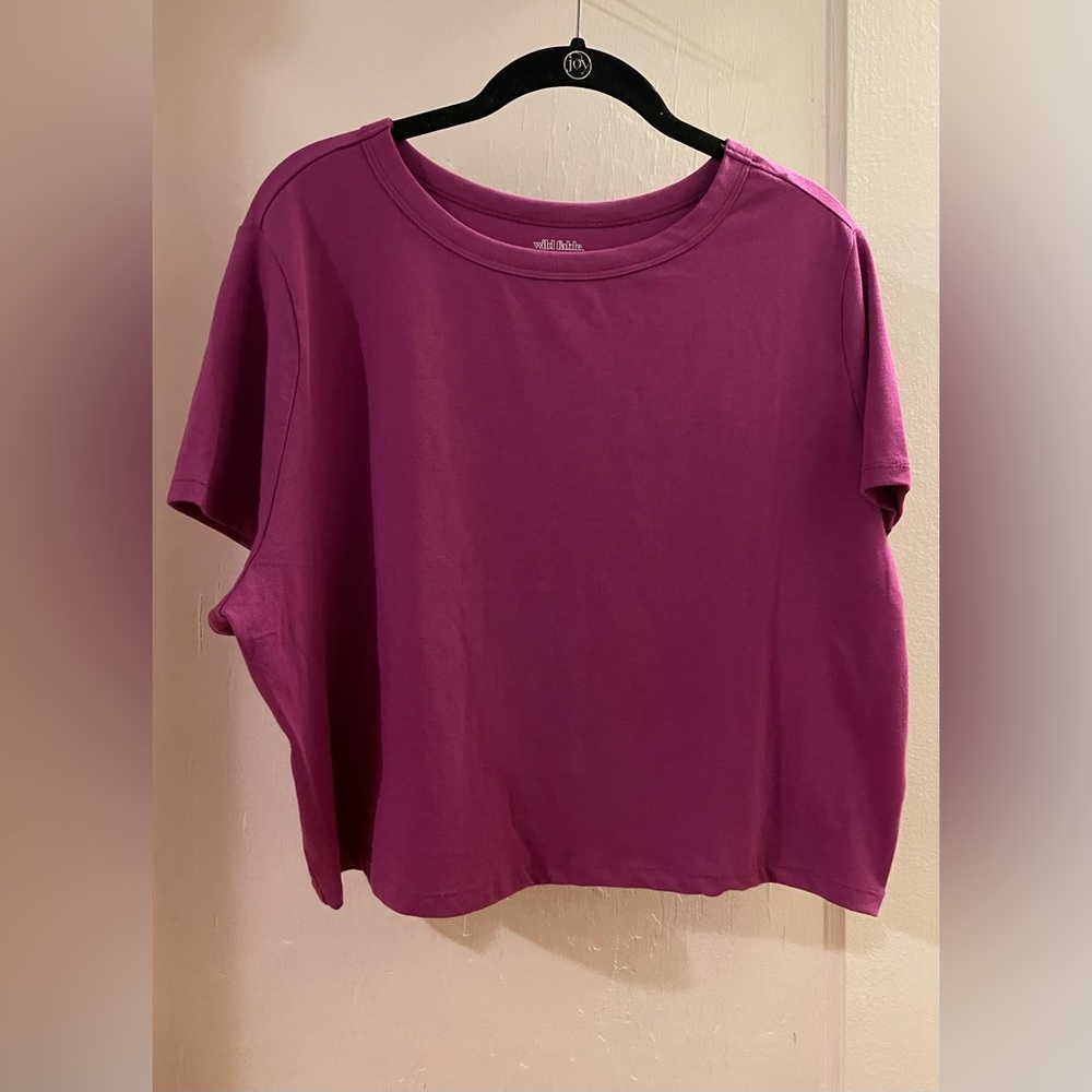 Wild Fable Women's Short Sleeve T-Shirt - Size 2X Plum Purple